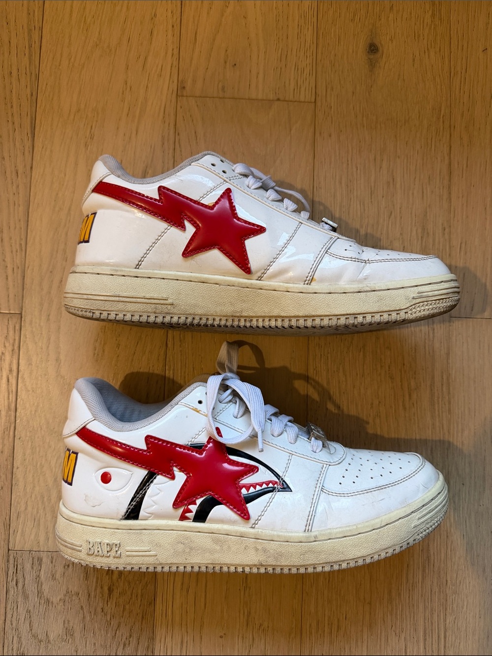Bape Sta Sneakers White Sneakers with Red Star